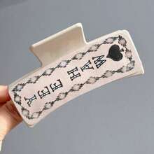 1个女士西部牛仔风格亚克力发夹，适合日常通勤，可个性化定制 - 米色 - 查看 12