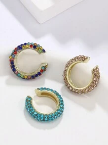 3 cái/bộ Vòng bít tai trang trí bằng đá rhinestone - Nhiều màu - Xem 7
