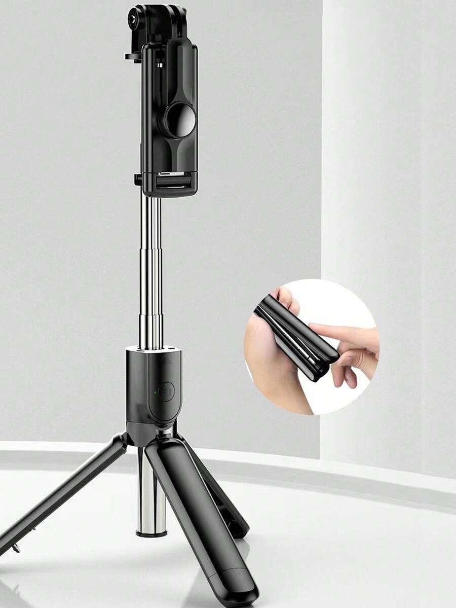 Foldable Mini Selfie Stick Bluetooth Extended AntiShake Light Mobile