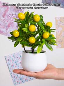 1 pot met kunstmatige potplanten, citroenboom, 24 cm hoog, met 12 vruchten, plastic kunstplanten, materialen, anti-oxidatie en snelle vervaging, moderne eenvoudige stijl - gebruikt voor huisdecoratie, vaasbloemstuk, bruiloftsdecoratie, restaurantdecoratie, feest Decoratie, woonkamerdecoratie, slaapkamerdecoratie, doe-het-zelf muur, kantoordecoratie. - Geel - Bekijken 5