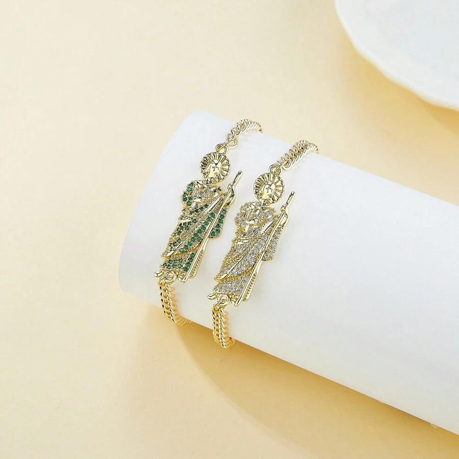 Joyería católica Pulsera ajustable Tadeo de circonia - Pulsera - Ver 1