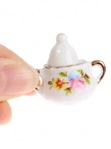 娃娃屋微型陶瓷茶具1:12比例模擬廚房玩具裝飾品 - 彩色 - 查看 8