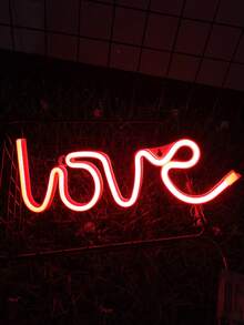 1入組愛心形LED霓虹燈，可掛牆，電池或USB供電，適用於假日派對窗戶臥室裝飾 - love霓虹燈 - 查看 7