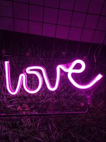 1入組愛心形LED霓虹燈，可掛牆，電池或USB供電，適用於假日派對窗戶臥室裝飾 - love霓虹燈 - 查看 5