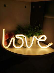 1入組愛心形LED霓虹燈，可掛牆，電池或USB供電，適用於假日派對窗戶臥室裝飾 - love霓虹燈 - 查看 8