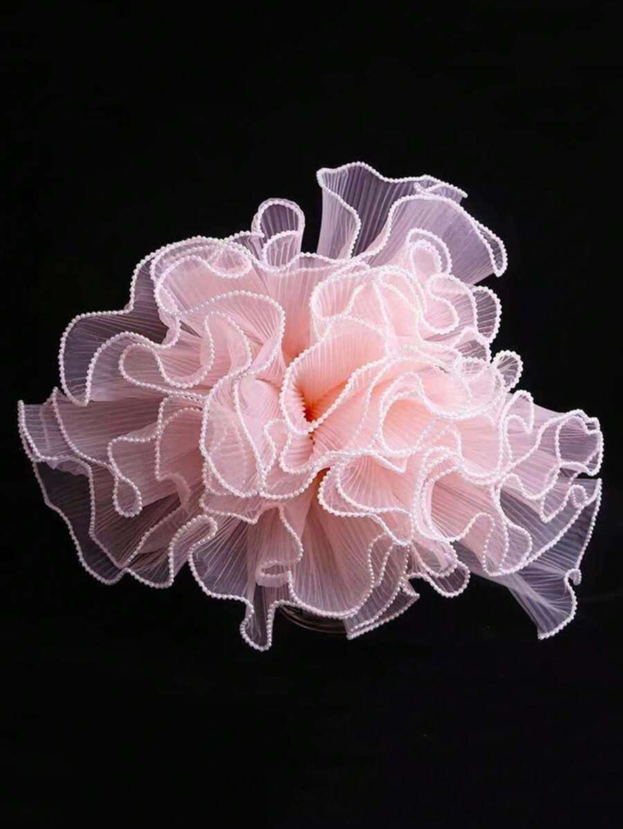 1 cái/3 cái Lưới gói hoa, Lưới đóng gói quà tặng trang trí ngọc trai giả, Trang trí bó hoa màu hồng và trắng, Quà tặng cho người yêu, Mẹ, Đồ dùng tiệc tùng - Hồng - Xem 1