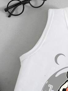 夏季男童卡通宇航员印花上衣和短裤 - 軍綠色 - 查看 4