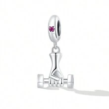 WOSTU 1 Pièce Pendentif De Sport De Football De Basket-ball De Tennis De Volleyball De Série D'été En Argent Sterling Authentique 925 Perles De Sport De Boxe Haltère De Forme Physique À La Mode Pour Les Femmes, La Fabrication De Bijoux Fins
