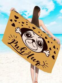 1入組可愛卡通狗印花沙灘巾 - 彩色 - 查看 4