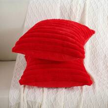 1 Vỏ Gối Lông Tơ Lông Thỏ Giả Màu Đỏ Đồng Màu, Vỏ Gối Vuông, Trang Trí Nhà Ngày Lễ, Vải Lông Tơ Chống Thỏ Mềm Mại Và Thoải Mái, Trang Trí Sofa Hiện Đại, Lý Tưởng Cho Gia Đình, Phòng Ngủ, Ký Túc Xá Sử Dụng - Đỏ - Xem 4