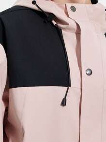 女士春秋戶外薄款登山防風透氣情侶款軟殼外套 - 粉色 - 查看 3