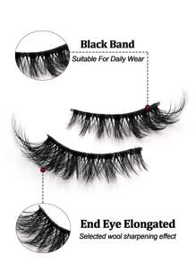 Rikuaild 全新 14 对猫眼睫毛漫画睫毛眼尾加长仿貂毛睫毛蓬松柔软睫毛条状睫毛、睫毛、假睫毛 - 眼尾拉長款 - 查看 5