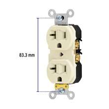 Contacto dúplex, 2 polos 3 hilos, 20 A, Standard, marfil CODO-MS 46100 - Beis - Ver 3