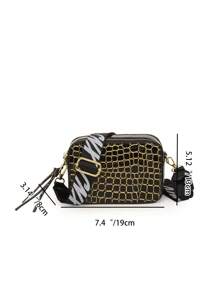 low tea Fashion Color Matching Lady PU Crossbody Bag For Women Camera Bag