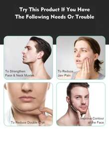 1pc Silicone Facial Exerciser, Jawline Tool, Jaw Muscle Trainer Gym Accessories - Grey - View 5