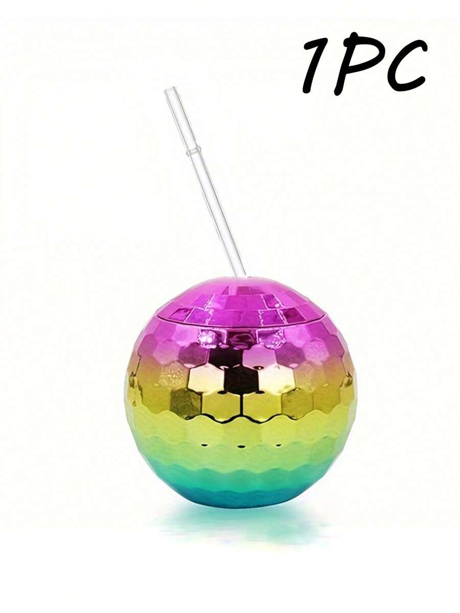 1PC 餐廳咖啡館酒吧球形杯，適用於時尚聚會，迪斯可球杯，與我們的Disco Ball杯一起點亮您的聖誕派對，閃閃發光的球形杯，為夜店氛圍增色，用我們的塑料Disco杯點燃派對，適用於酒吧、酒館、夜總會、餐廳、家庭用。 - 彩色 - 查看 1