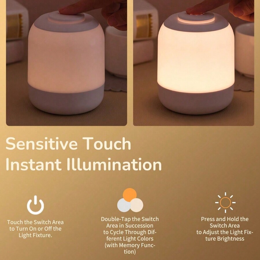 1Pack USB Powered TouchControlled Night Light With Dimmable Light And