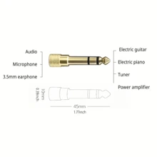 1pc Premium 6.5mm To 3.5mm AUX Adapter - High-Fidelity, Durable Metallic Finish, Plug & Play, Male-To-Female Audio Converter