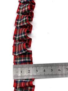 1 Yard 2.5cm Checked Weave Ribbon Ruffled Clothing Decoration Doll Skirt Hem Diy Fabric Material - Multicolor - View 3