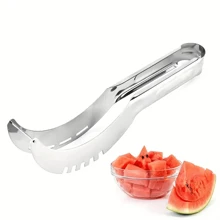 1pc, Cutting Watermelon Block Slicer Cutter, Watermelon Fruit Splitter, Stainless Steel Cutting Watermelon Tool, Kitchen Gadgets, Kitchen Supplies, Kitchen Tools - Silver - View 2