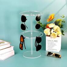Acrylic Sunglasses Organizer, Transparent Rotating Display Rack For Desktop, 360° Rotation, Stackable, Can Hold At Least 18 Pairs Of Glasses - Clear - View 1