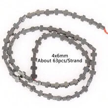 1條天然赤鐵礦石黑色啞面幾何圖案愛心立方圓珠珠寶製作配件耳環項鍊diy配件 15" - 彩色 - 查看 21