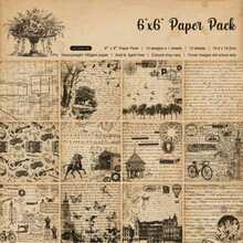 Papel para Scrapbooking de 6 pulgadas Papel para manualidades del papel Papel de fondo del álbum DIY de una cara - Conjunto de 12 tarjetas - Gris Claro - Ver 1