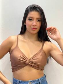 Women Tops - Rust Brown - View 3