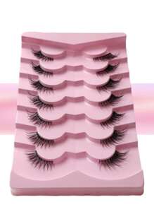 Rikuaild 7 Pairs Natural Looking Soft Faux Mink Eyelashes, Transparent Stem, False Eyelashes - Natural Lashes - View 5