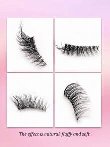 Rikuaild 7 Pairs Natural Looking Soft Faux Mink Eyelashes, Transparent Stem, False Eyelashes - Natural Lashes - View 4