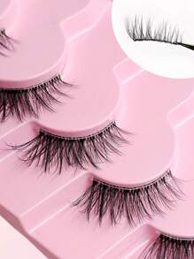 Rikuaild 7 Pairs Natural Looking Soft Faux Mink Eyelashes, Transparent Stem, False Eyelashes - Natural Lashes - View 7