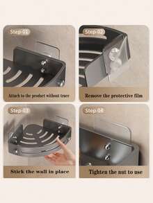 Optional Layer Bathroom Storage Rack Bathroom Tripod No-Drill Wall Hanging Toilet Washbasin Wall Storage Shelf Bathroom Accessories Bathroom Tools Bathroom Accessories - Black - View 3