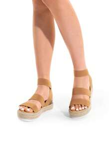 Women's Wedges Sandals Open Toe Ankle Strap Espadrilles Dressy Platform Sandals Buckle Ankle Strap Stylish Valentine's Day Summer Sandals - Lạc đà - Xem 4