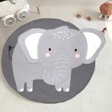1pc Cartoon Round Carpet, Game Mat, Bedroom Rug, Crawling Mat, Washable Non-Slip Carpet For Home Decoration, Room Carpet - Multicolor - View 1