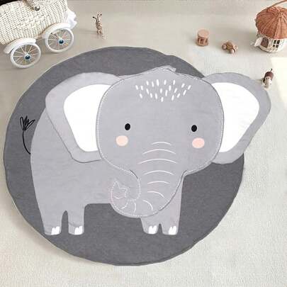 1pc Cartoon Round Carpet, Game Mat, Bedroom Rug, Crawling Mat, Washable Non-Slip Carpet For Home Decoration, Room Carpet