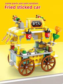 1入組街景建築模型/微小型微粒建築積木玩具,創意有趣的臭豆腐車/章魚小丸子車/冰淇淋車/新鮮果汁車/烤栗子車/熱狗面包車/串燒車/甜點車結構拼圖裝配,學習益智遊戲 - 彩色 - 查看 16