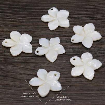 5pcs/Set Natural Freshwater Shell Flower Shape White Shell Bead Pendant Charms For DIY Women Men Jewelry Making Accessories Valentines