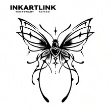 INKARTLINK Kỹ thuật công nghệ Hình xăm , Bán vĩnh viễn Hình xăm , Loại bướm , Không thấm nước , Lâu dài Hình xăm tạm thời , Thực tế Fake Hình xăm , , Ảo thuật Hình xăm - màu đen - Xem 2