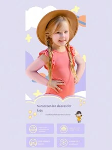 Small Size Children Ice Sleeves, Protective UV Arm Sun Cover Sleeves For Boys Girls, Thin Breathable Sport Arm Sleeves For Summer - Multicolor - View 8