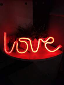 1入組愛心形LED霓虹燈，可掛牆，電池或USB供電，適用於假日派對窗戶臥室裝飾 - love霓虹燈 - 查看 6