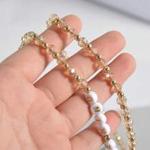 1 Piece Crystal Beads Work Id Lanyard Be Kind Letter Mobile Phone Chain Women's Cute Teacher Lanyard Key Chain Necklace Id Badge Glasses Mask Chain - Multicolor - View 7