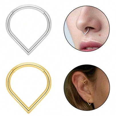 16G Piercing Jewelry Stainless Steel Septum Ring Hypoallergenic Nose Ring For Septum/Nose/Helix/Daith/-Surgery Steel Cartilage Earring For Women Men