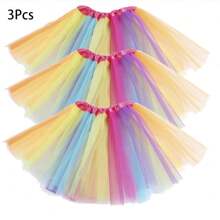 1pc/3pcs/5pcs Neon 80s Tutu Skirt, 3-Layers, For Princess Dress Up, Party, Performance, Christmas, Festival, Mardi Gras, Ballet Performance, Party Gift - Mesh Tutu Skirt - View 54