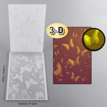 Flowers Background 3D Embossing Folders For DIY Scrapbook Cards Making - White - View 2