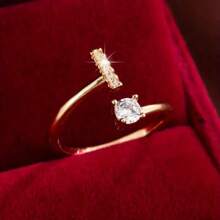 1Pc A-Z Letter Wrap Ring Inlaid Shining You Got An Alphabet To Choose Make Your Call Match Daily Outfits