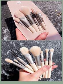 Bộ cọ trang điểm Apricot 8 cây + Túi đựng Bộ cọ trang điểm mini cầm tay Dụng cụ làm đẹp cho người mới bắt đầu Phấn phủ siêu mềm cao cấp Phấn mắt Cọ chải lông mày Cọ chải môi Cọ phấn mắt, Bộ cọ, Bộ cọ trang điểm, Bộ cọ trang điểm, Bộ trang điểm hoàn chỉnh, Bộ cọ trang điểm, Bộ trang điểm hoàn chỉnh, Bộ cọ, Cọ trang điểm, Bộ quà tặng trang điểm, Bộ - Màu be - Xem 8