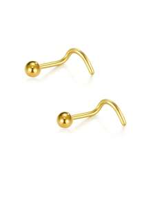 CIZME 2 件 20G（0.8MM）18G（1.0MM）不锈钢鼻环鼻钉鼻环鼻钉鼻钉环扭转螺丝 L 形球顶鼻穿孔首饰鼻钉环鼻环带 2MM 球顶鼻环鼻螺丝环鼻钉女式鼻环螺旋鼻环鼻螺丝钉鼻孔鼻穿孔首饰 - Ball top - 查看 19