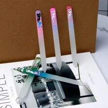 Czech Glass Nail File (With Storage Box) - Etched Crystal Nail File, Suitable For Natural Nails, Double-Sided Different Coarseness, Professional Manicure Care Tool, With Storage Box, Nail Shaper - Multicolor - View 3