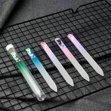 Czech Glass Nail File (With Storage Box) - Etched Crystal Nail File, Suitable For Natural Nails, Double-Sided Different Coarseness, Professional Manicure Care Tool, With Storage Box, Nail Shaper - Multicolor - View 2