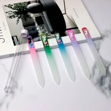 Czech Glass Nail File (With Storage Box) - Etched Crystal Nail File, Suitable For Natural Nails, Double-Sided Different Coarseness, Professional Manicure Care Tool, With Storage Box, Nail Shaper - Multicolor - View 4